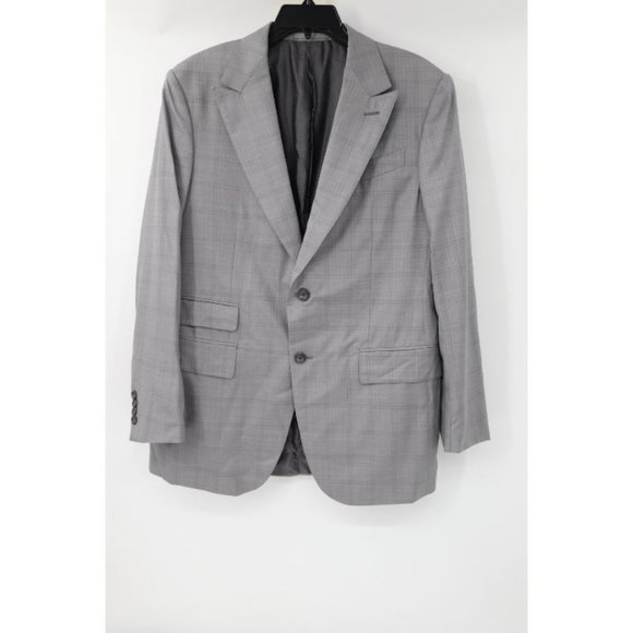 Ermenegildo Zegna sport coat men's 42R Trofeo 600 Manhattan wool silk gray plaid - Picture 2 of 16